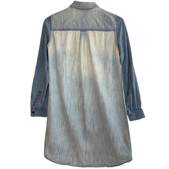 CLUB Monaco Long Sleeve Denim Shirt Dress Size 00 - Picture 2 of 6